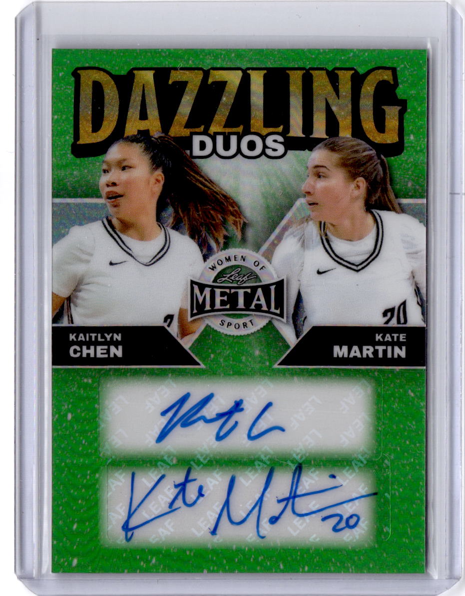 2025 Leaf Metal Women of Sport -Duos Green Kaitlyn Chen / Kate Martin #/3
