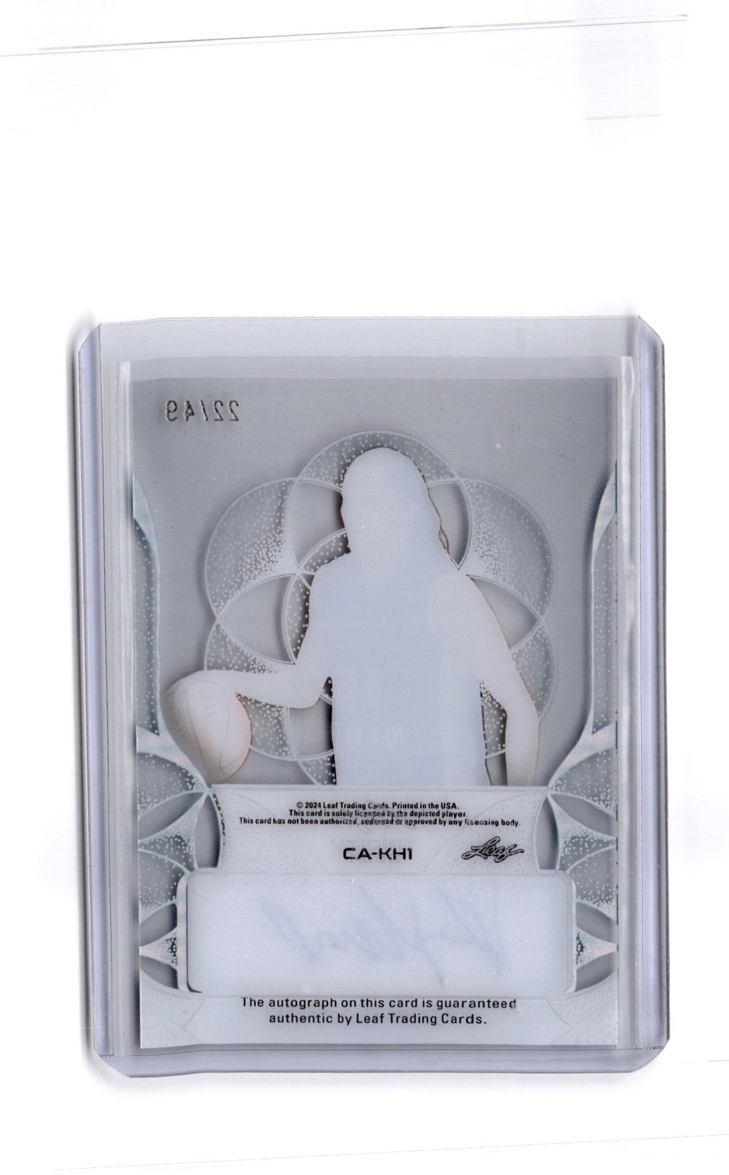 2024 Leaf Trinity #CA-KH1 Kate Harpring Clear Autographs Platinum