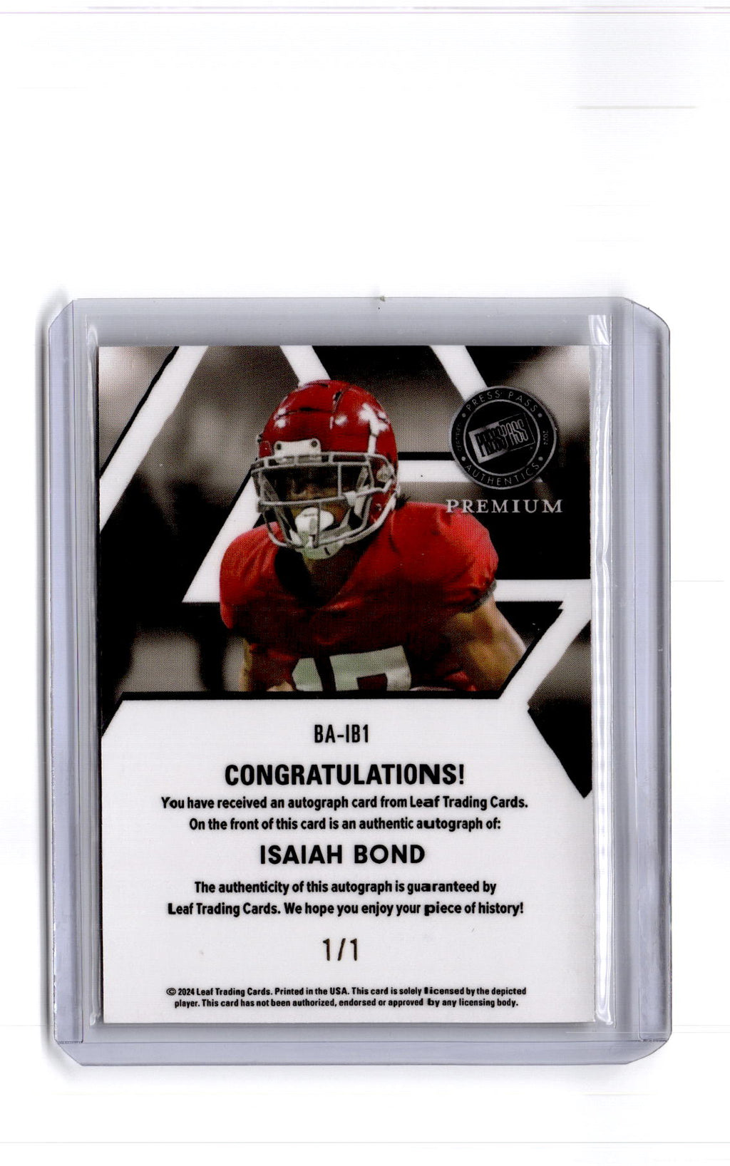 2024 Leaf Metal #BA-IB1 Isaiah Bond Autographs Super Prismatic Gold 1/1