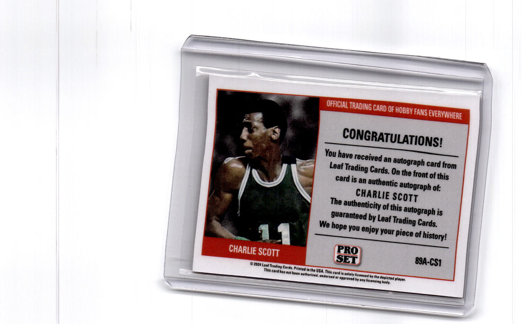 2024 Leaf Collective - 1989 Pro Set Autographs Super Prismatic Charlie Scott 1/1