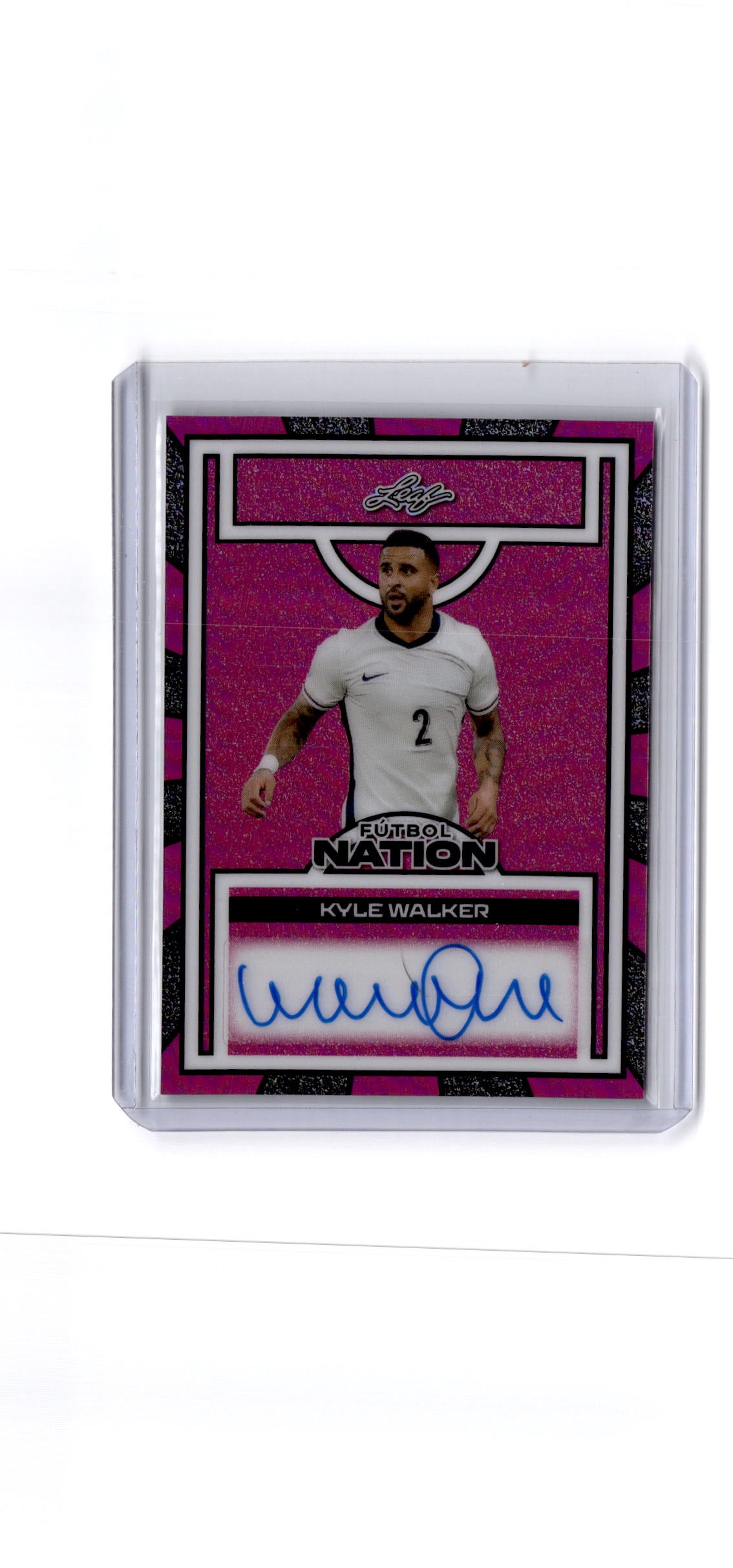 2025 Leaf Football Nation - Futball Nation Auto Lava Pink Kyle Walker 1/1