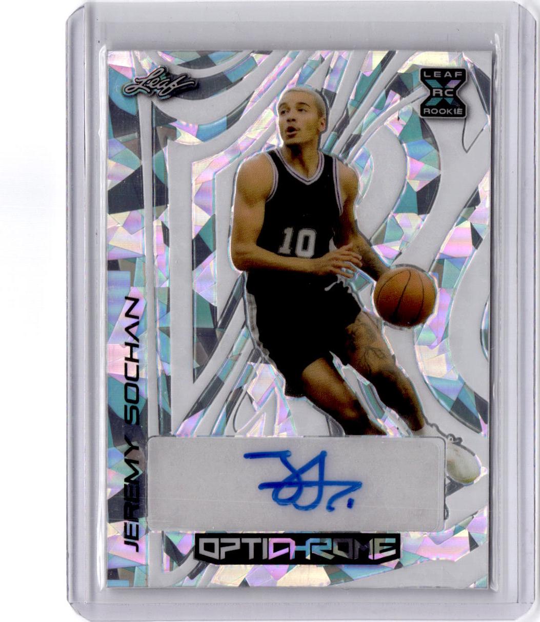 2022-23 Leaf Optichrome #BA-JS1 Jeremy Sochan Silver Ice Auto #/1