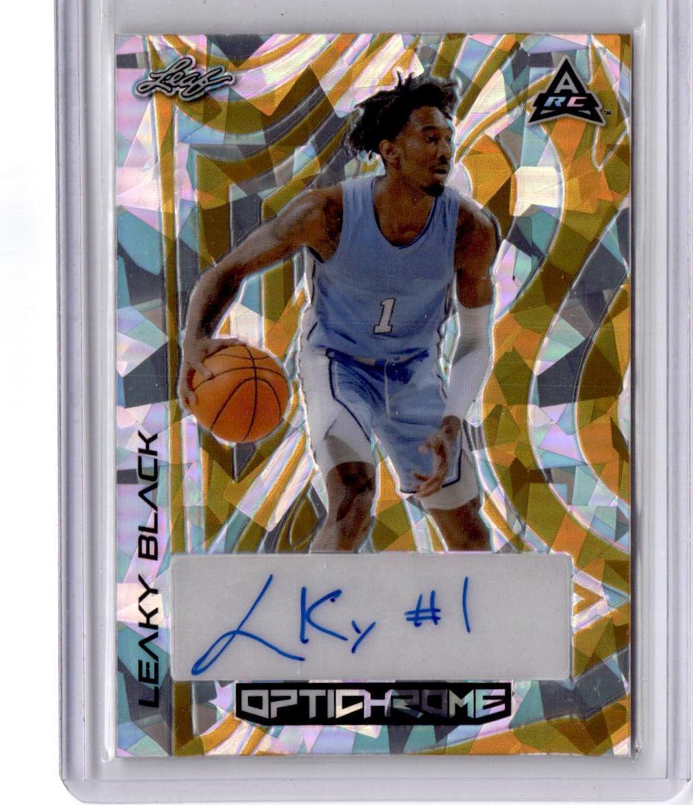 2022-23 Leaf Optichrome #BA-LB1 Leaky Black Auto Kaleidoscope Gold 1/1