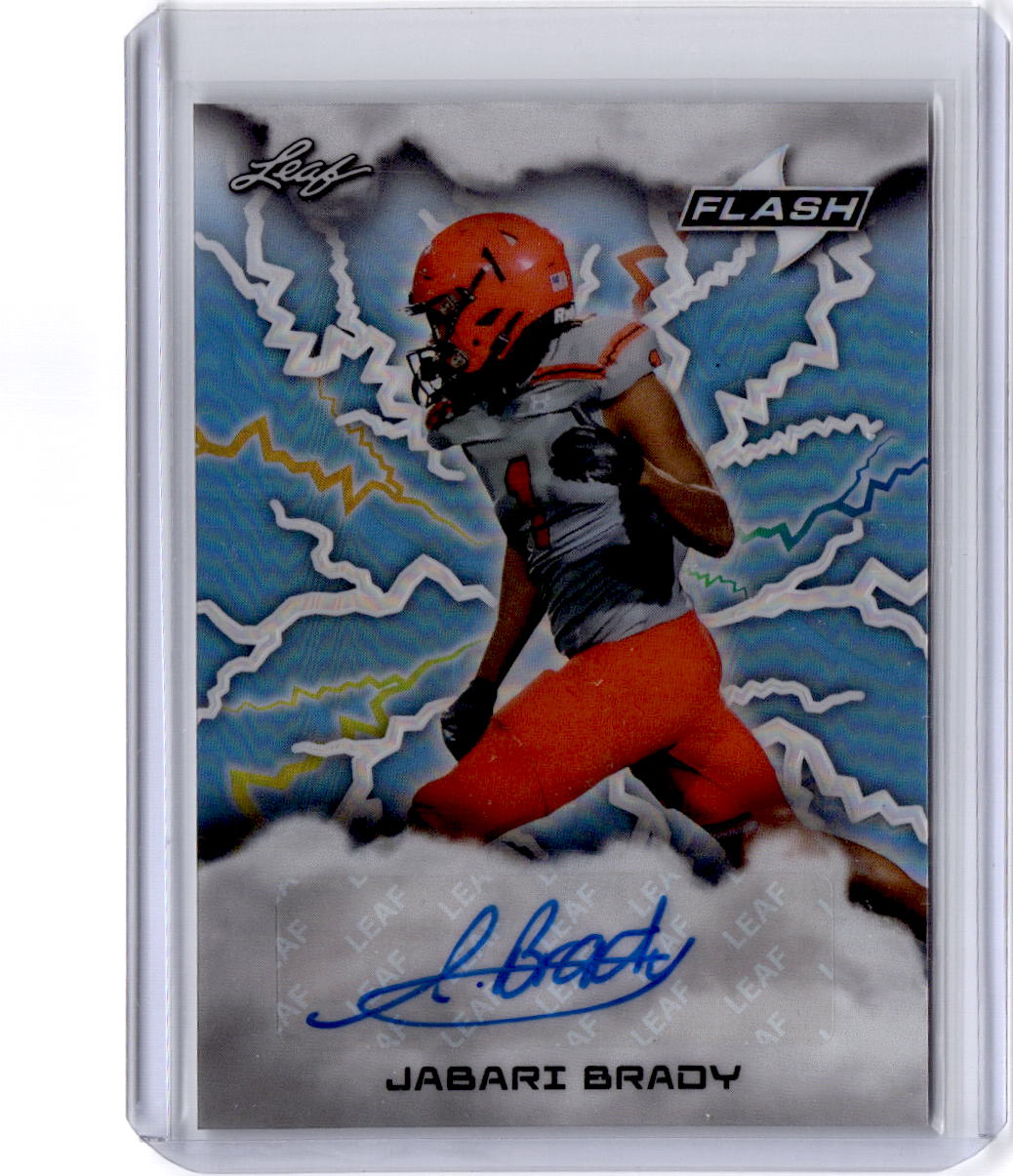 2025 Leaf Eclectic Signature Series Jabari Brady Flash Auto Prismatic Blue #/1