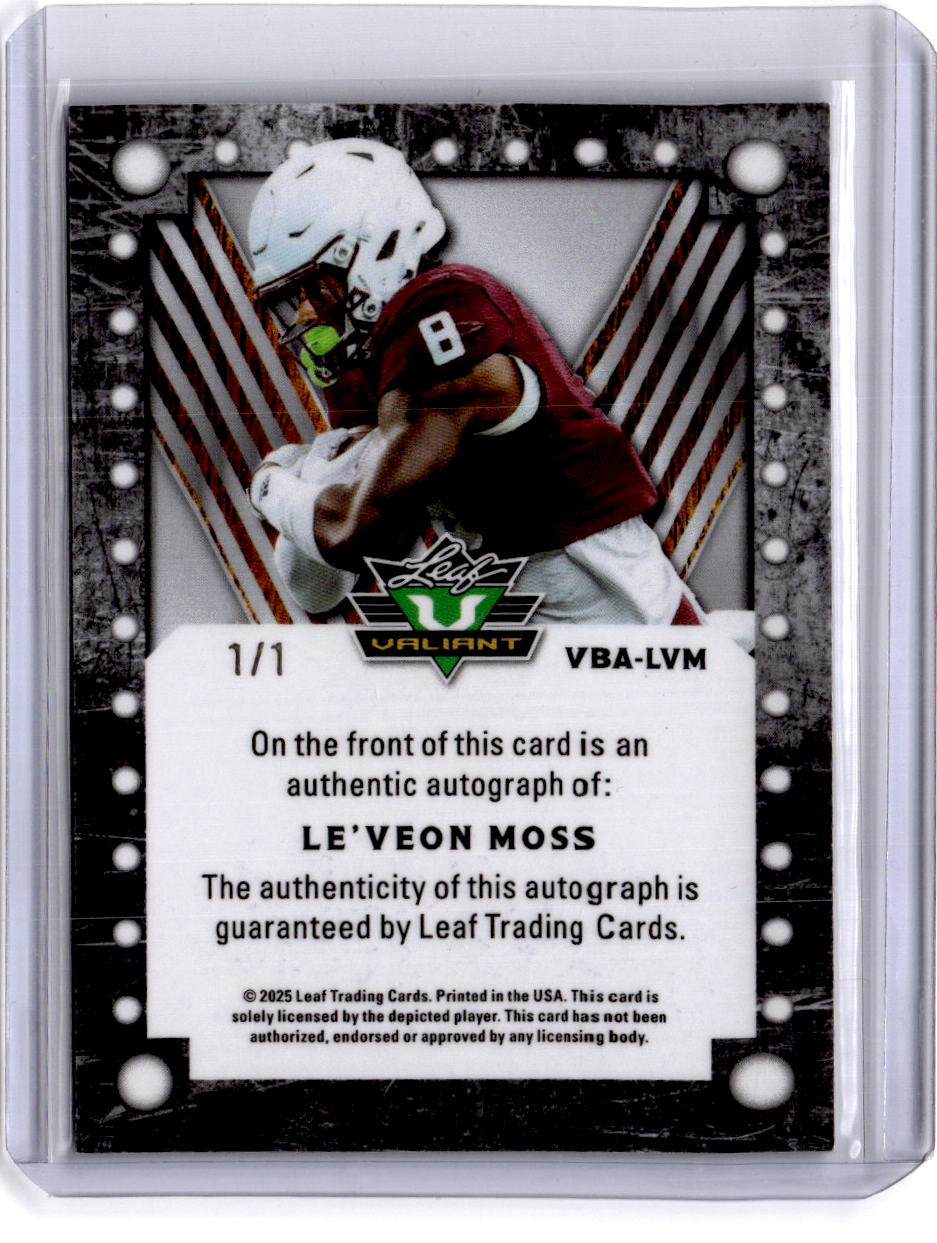 2025 Leaf Eclectic Signature  Le’Veon Moss Valiant Auto Prismatic Blue 1/1