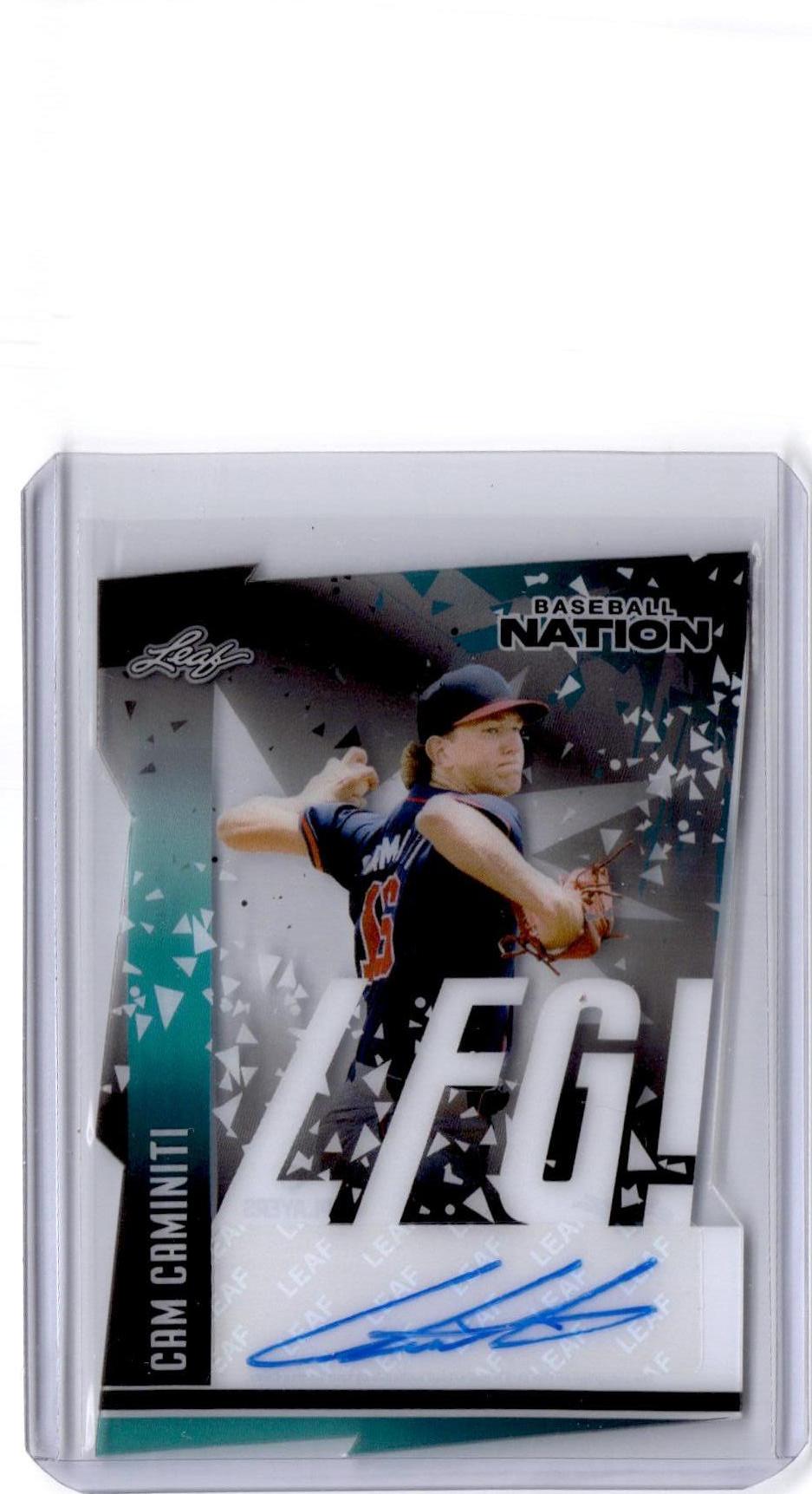 2025 Leaf Baseball Nation Cam Caminiti LFG! Autographs Prismatic Black #/15