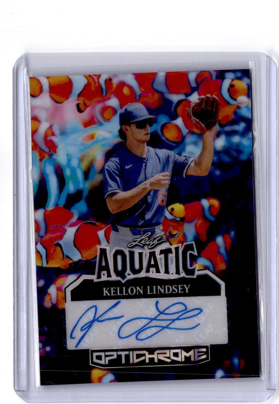 2025 Leaf Optichrome  Kellon Lindsey Aquatic Autographs Lava Koi Fish 1/1