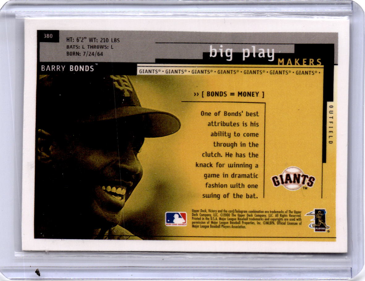 2000 Upper Deck Victory #380 Barry Bonds