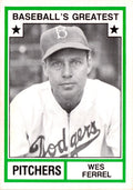 1982 TCMA Baseball's Greatest Pitchers (White Backs) #21 Wes Ferrell