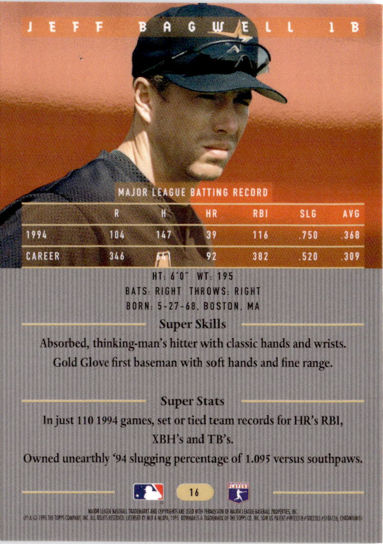1995 Bowman's Best #16 Jeff Bagwell