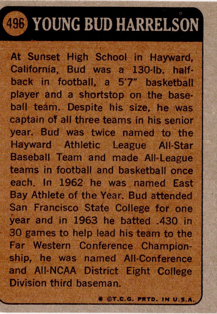 1972 Topps #496 Bud Harrelson