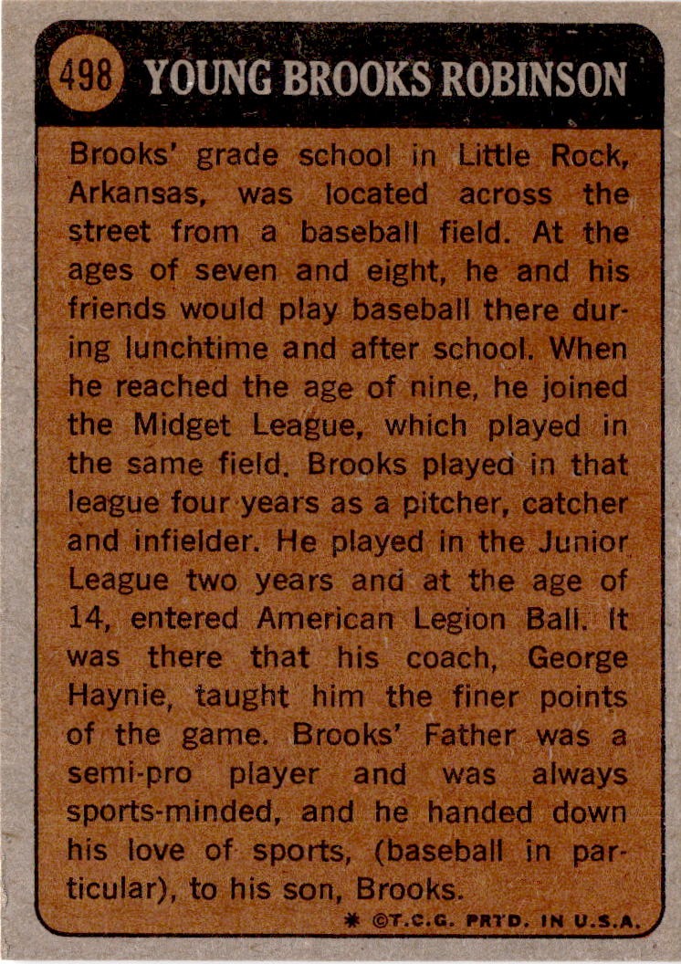 1972 Topps #498 Brooks Robinson