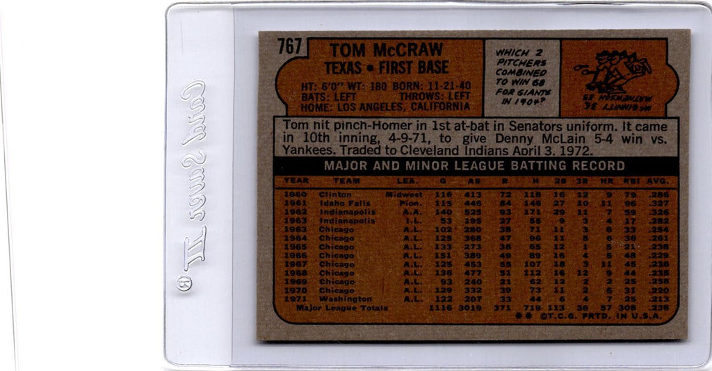 1972 Topps #767 Tom McCraw