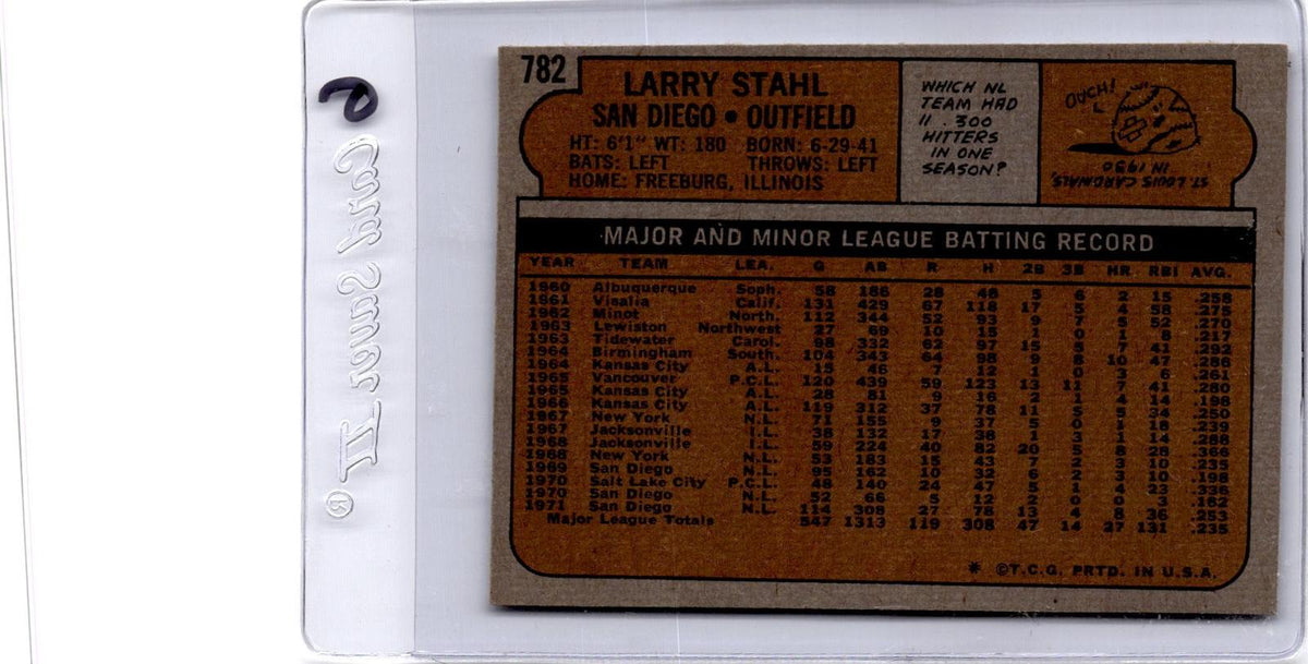 1972 Topps #782 Larry Stahl