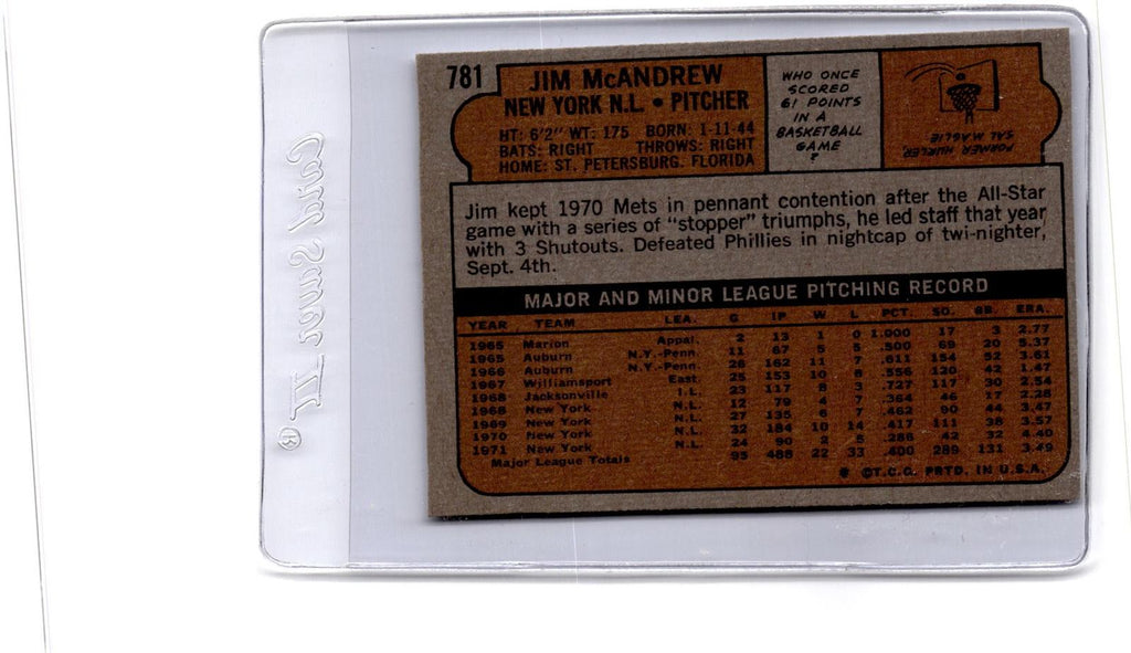 1972 Topps #781 Jim McAndrew