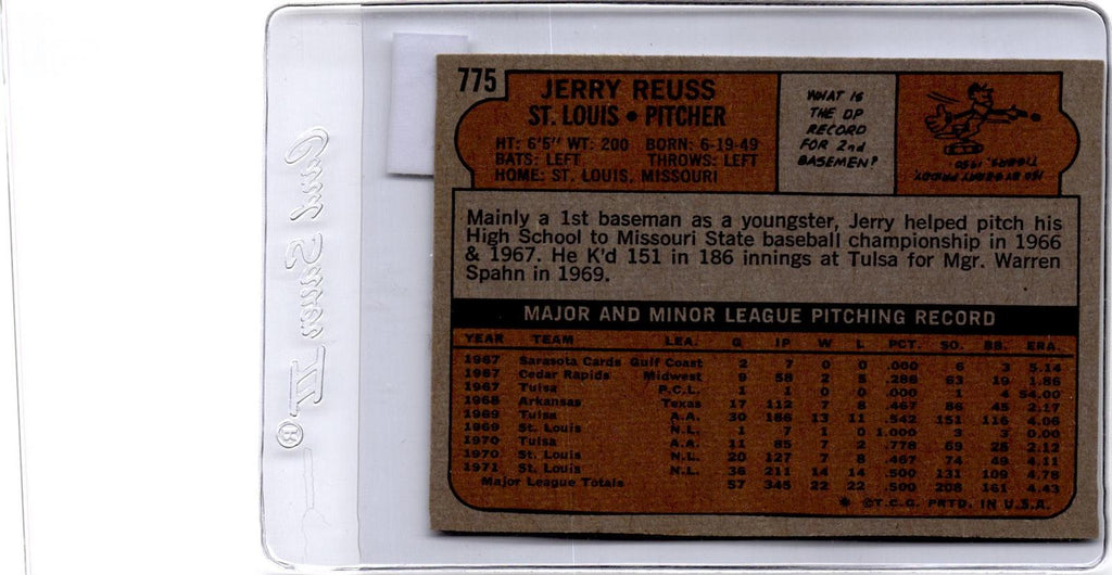 1972 Topps #775 Jerry Reuss