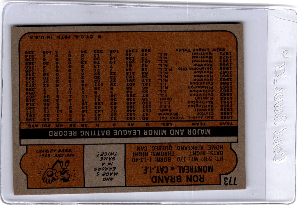 1972 Topps #773 Ron Brand