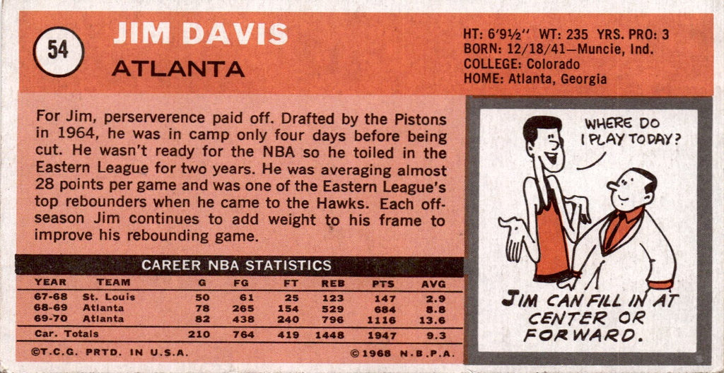 1970-71 Topps #54 Jim Davis