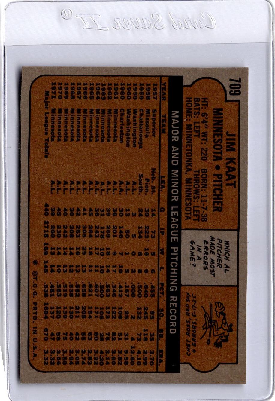 1972 Topps #709 Jim Kaat