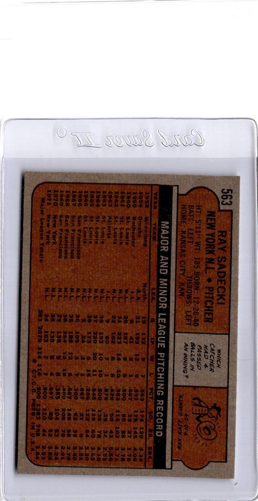 1972 Topps #563 Ray Sadecki