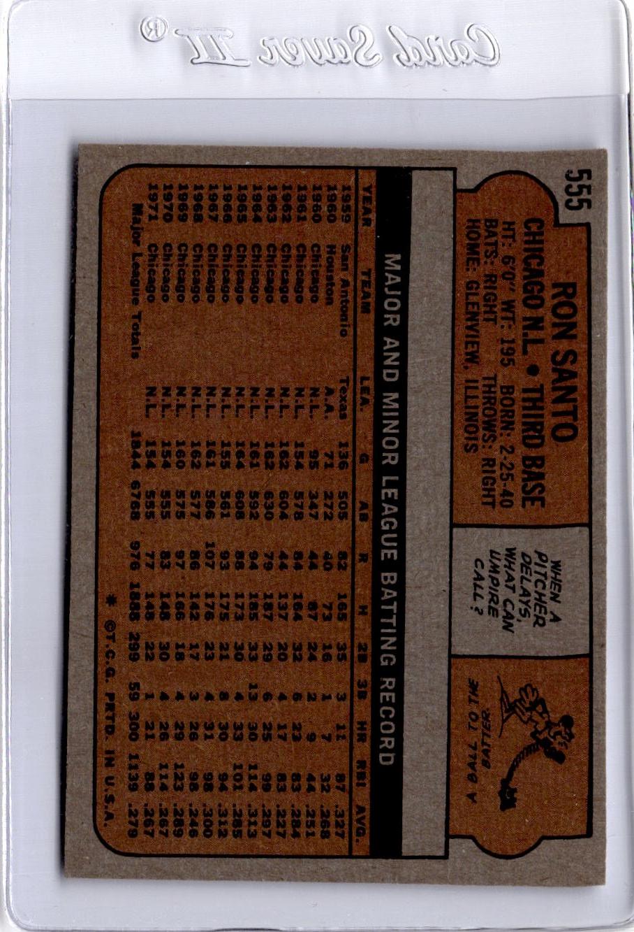 1972 Topps #555 Ron Santo