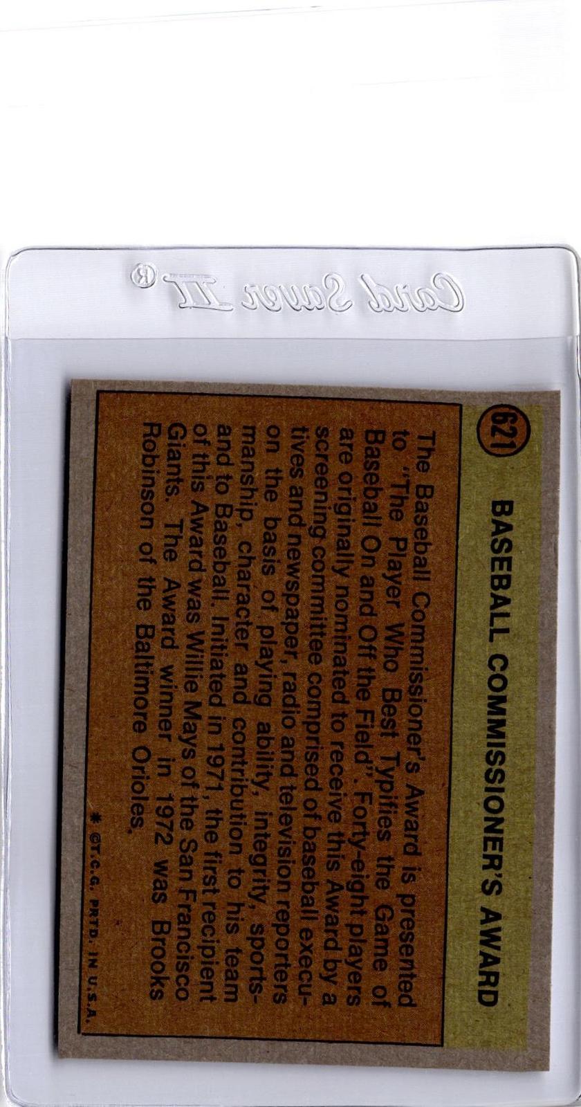 1972 Topps #621 Commissioners Award