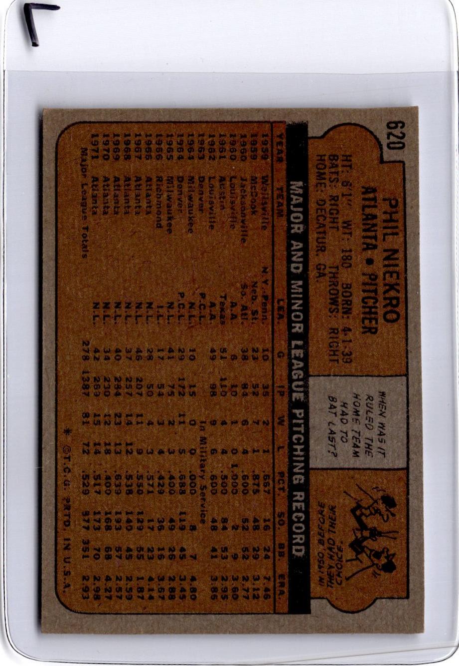 1972 Topps #620 Phil Niekro