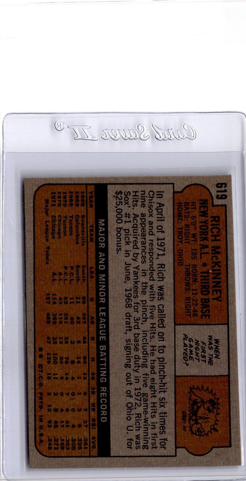 1972 Topps #619 Rich McKinney