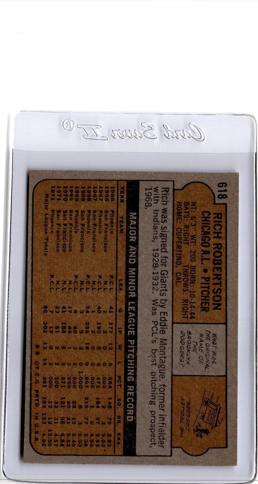 1972 Topps #618 Rich Robertson