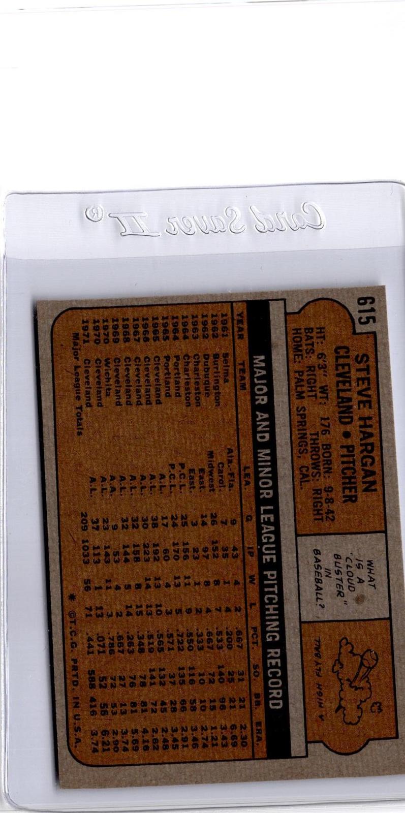 1972 Topps #615 Steve Hargan