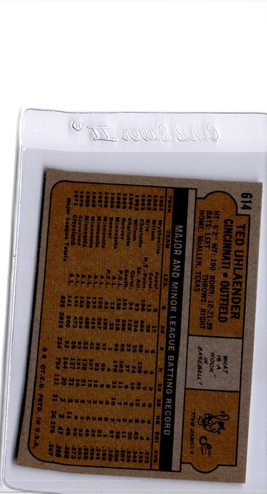 1972 Topps #614 Ted Uhlaender