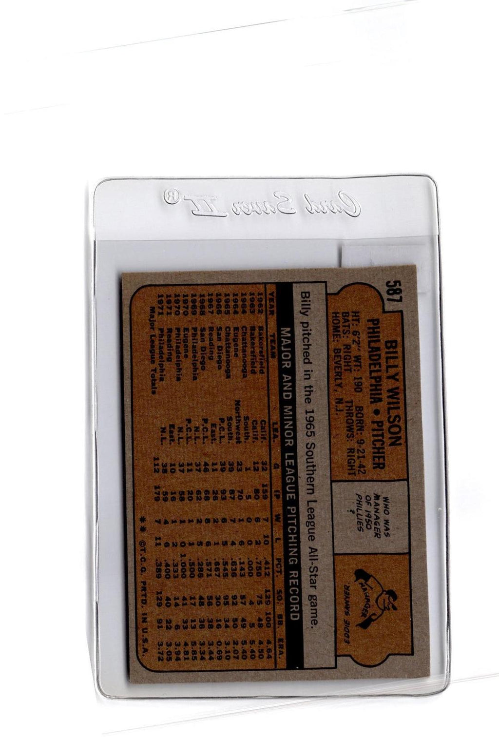 1972 Topps #587 Billy Wilson