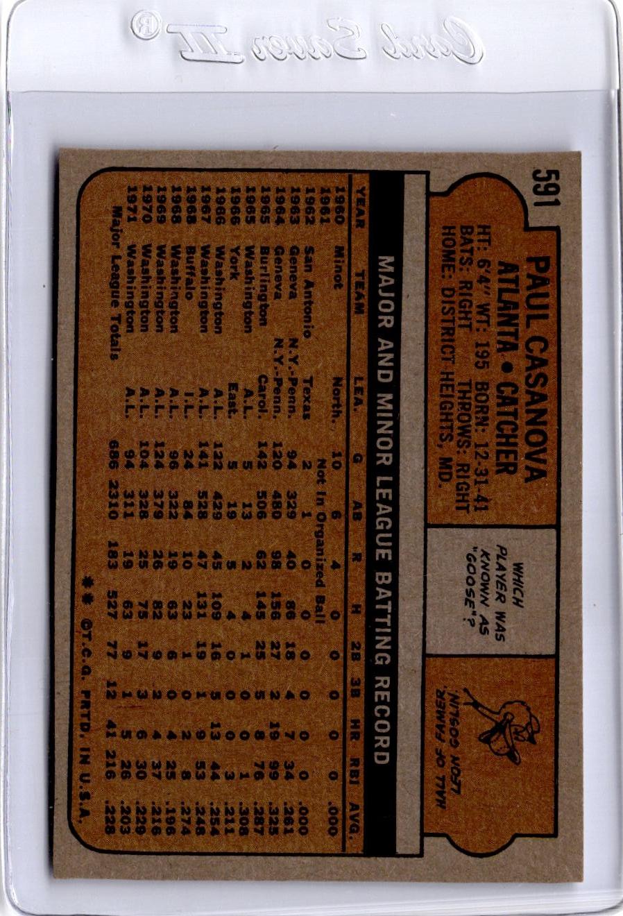 1972 Topps #591 Paul Casanova