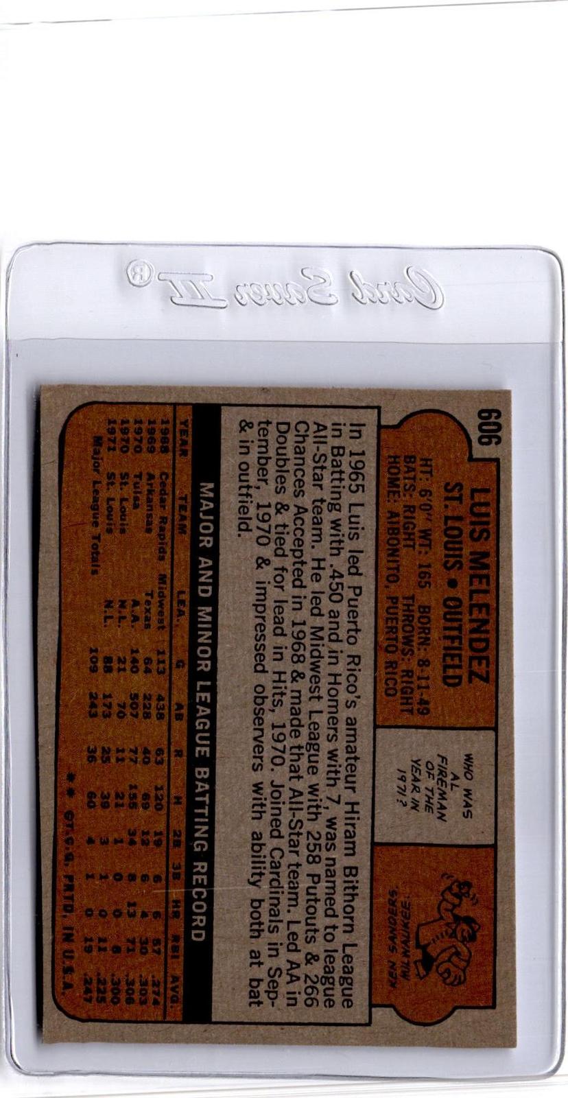 1972 Topps #606 Luis Melendez