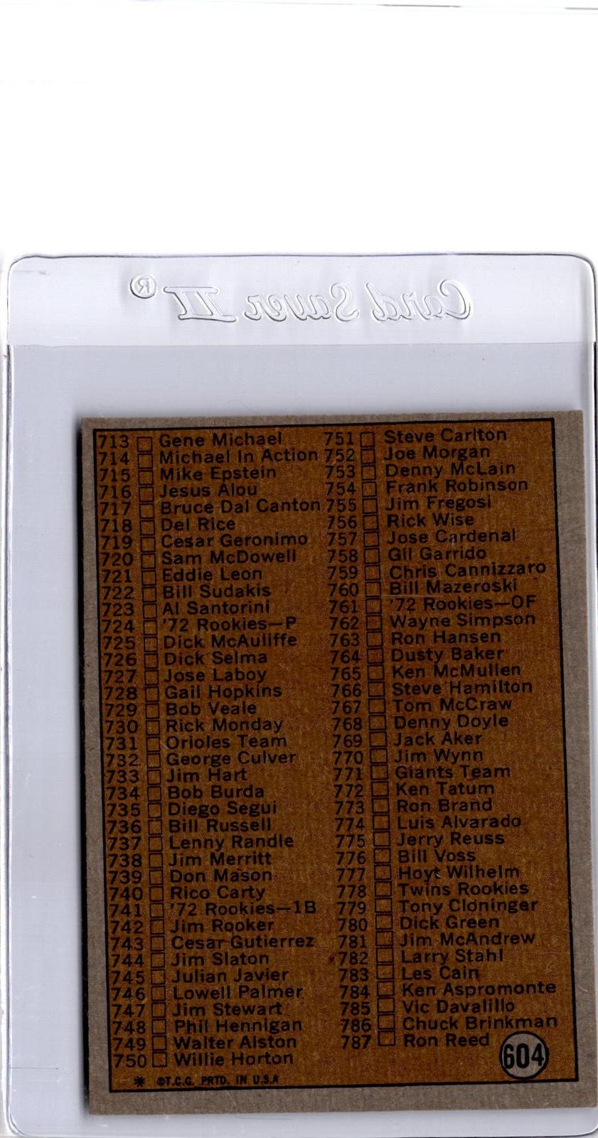 1972 Topps #4 1st Series Checklist: 1-132