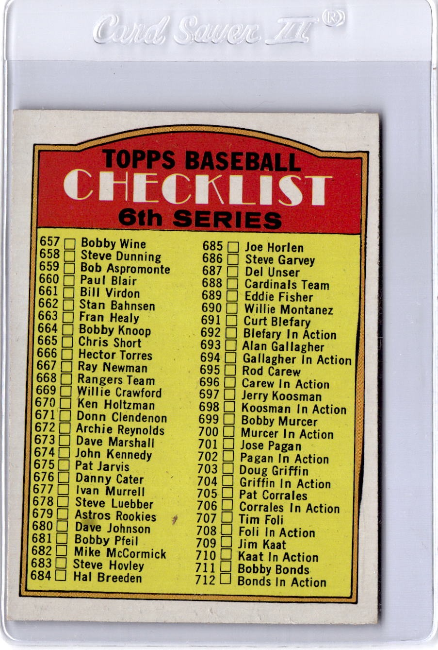 1972 Topps #4 1st Series Checklist: 1-132
