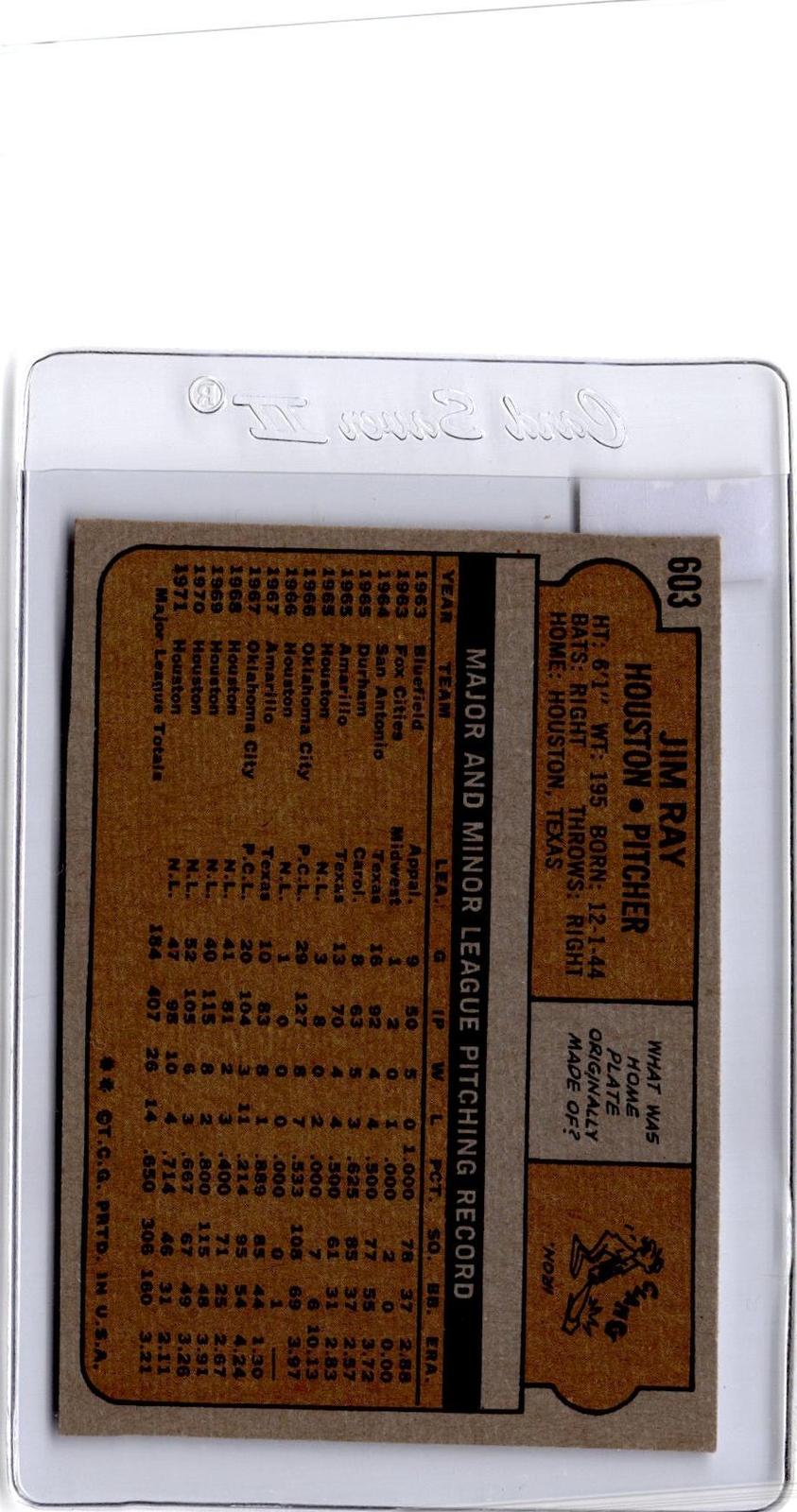 1972 Topps #603 Jim Ray
