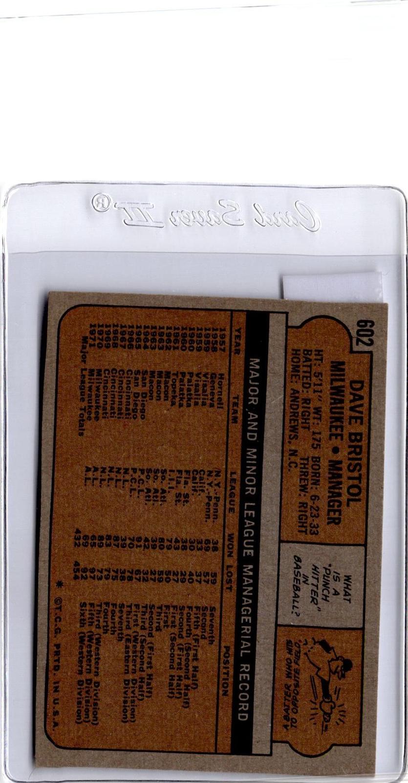 1972 Topps #602 Dave Bristol