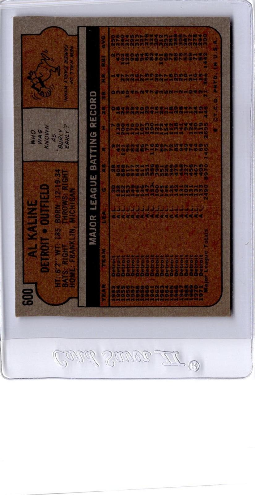1972 Topps #600 Al Kaline