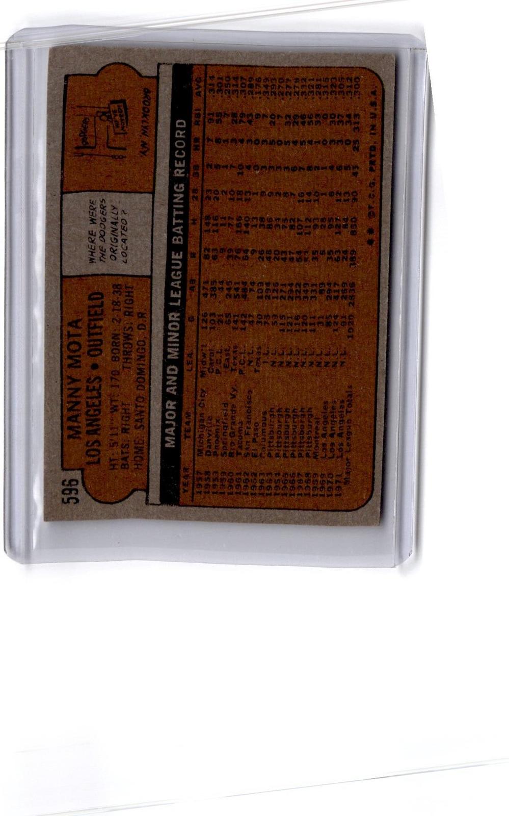 1972 Topps #596 Manny Mota