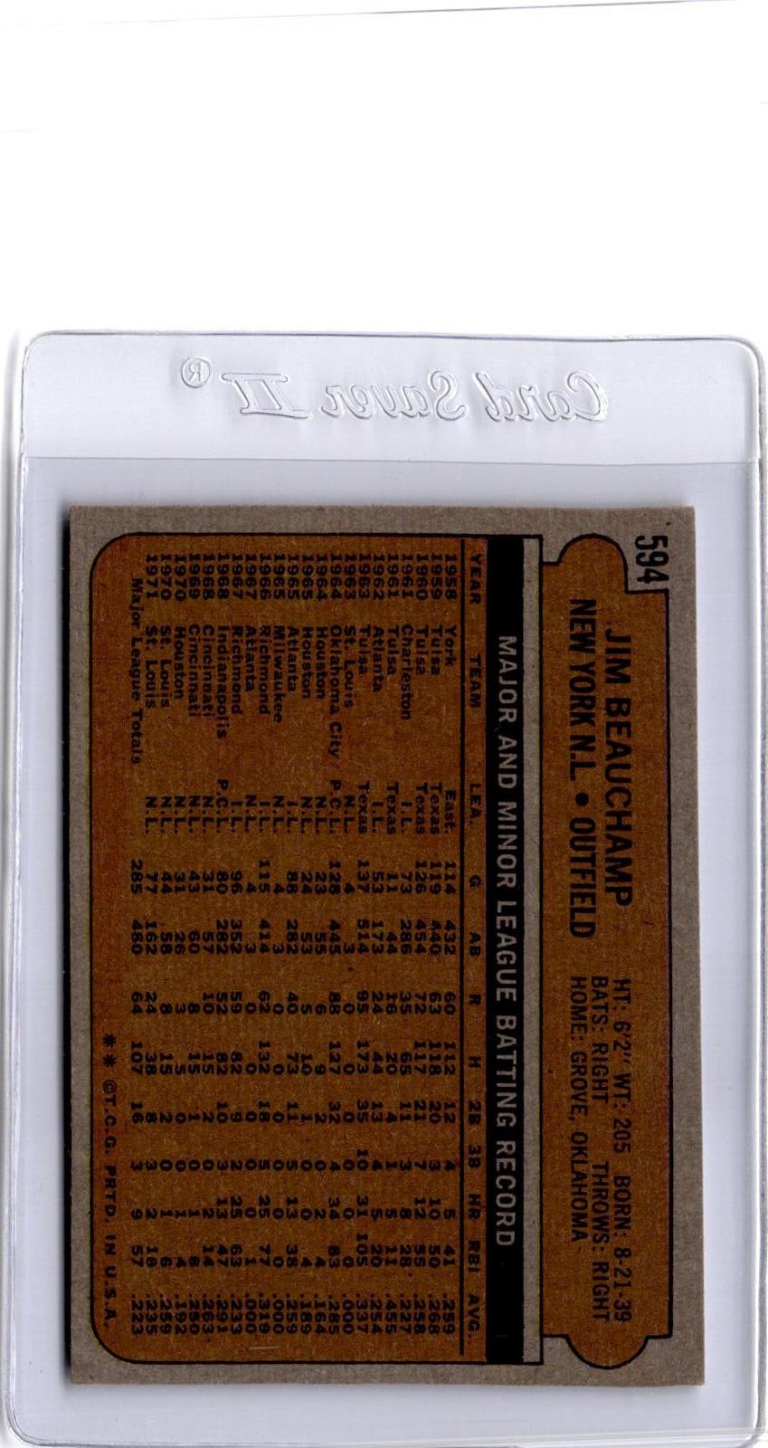 1972 Topps #594 Jim Beauchamp