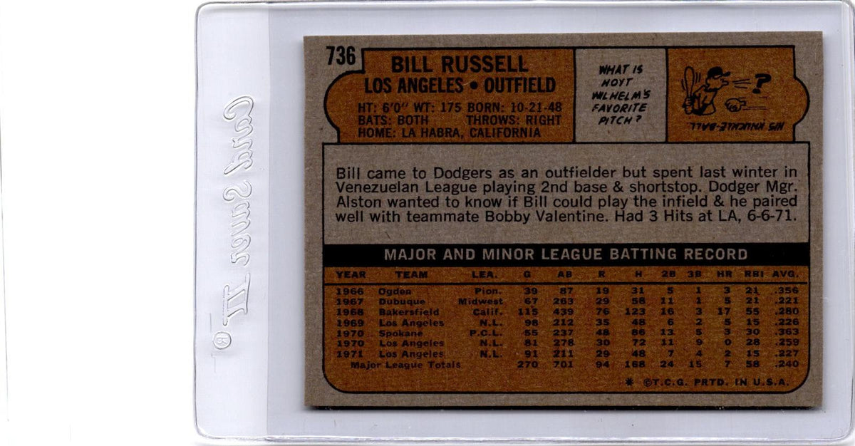 1972 Topps #736 Bill Russell