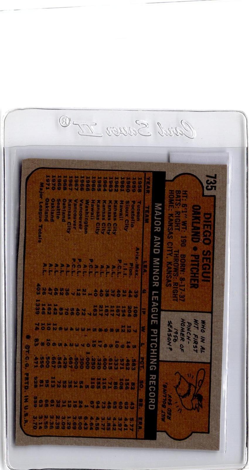 1972 Topps #735 Diego Segui