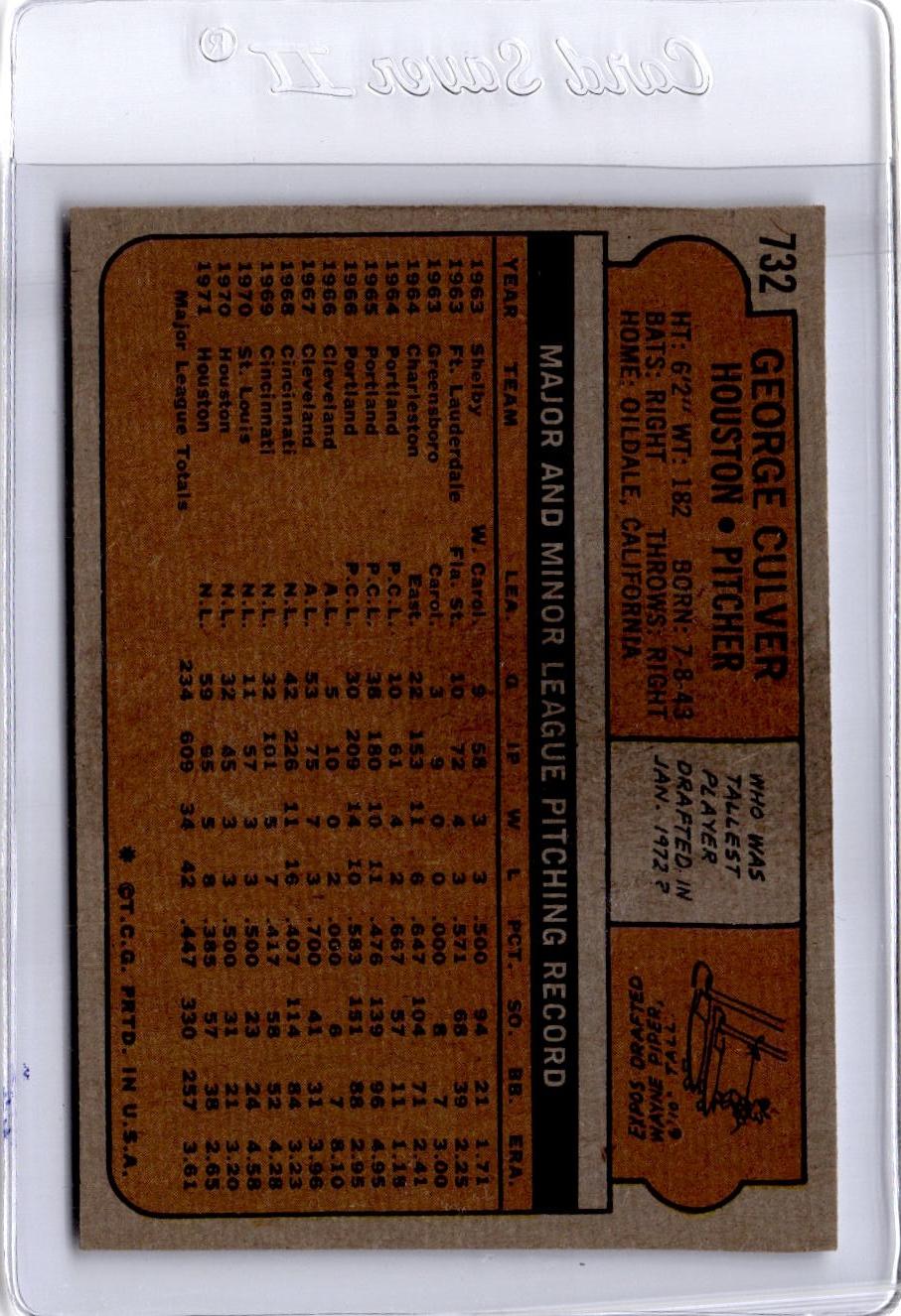 1972 Topps #732 George Culver