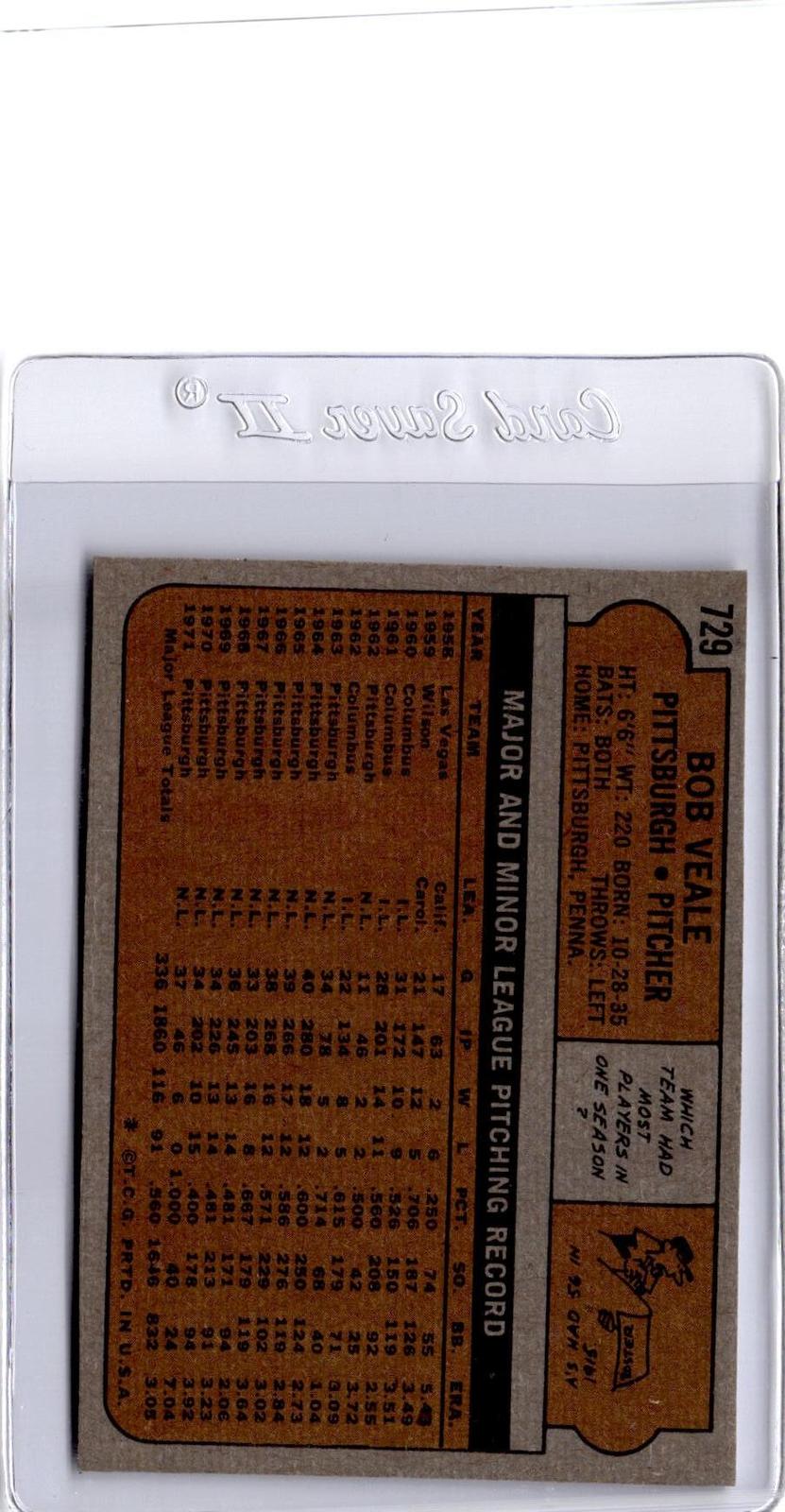 1972 Topps #729 Bob Veale