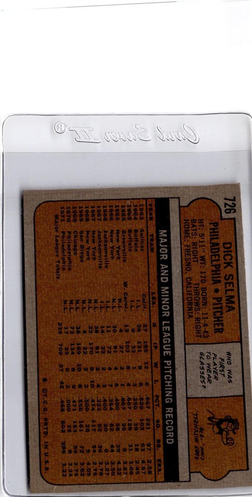 1972 Topps #726 Dick Selma