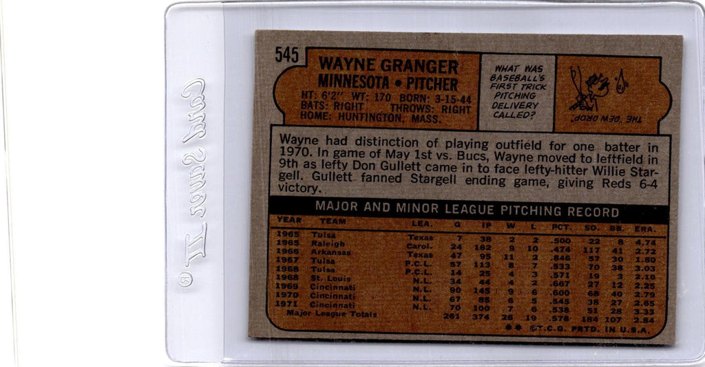 1972 Topps #545 Wayne Granger