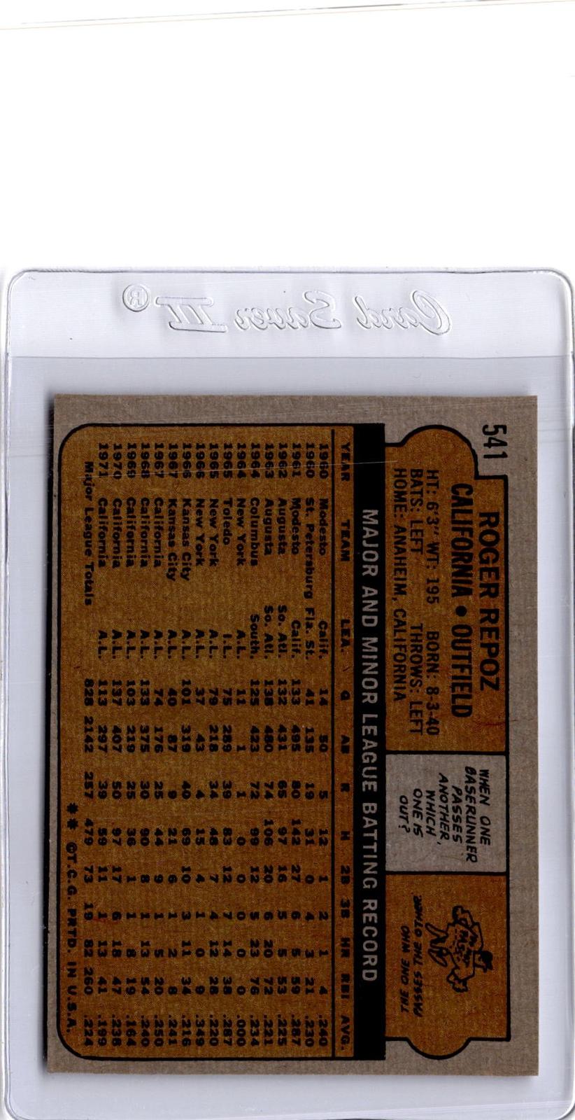 1972 Topps #541 Roger Repoz