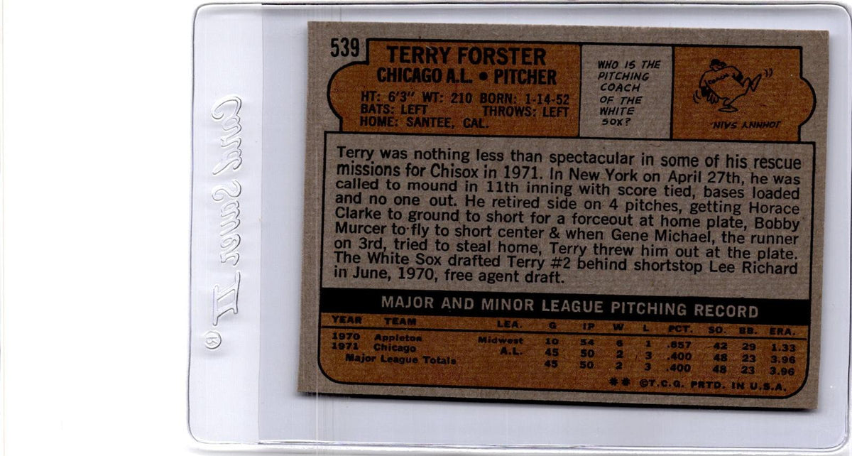 1972 Topps #539 Terry Forster
