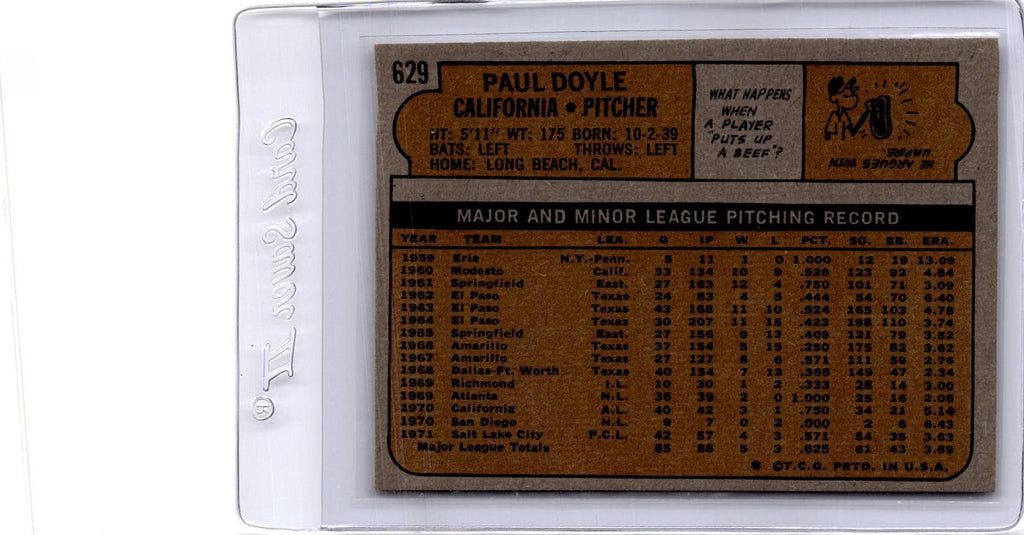 1972 Topps #629 Paul Doyle